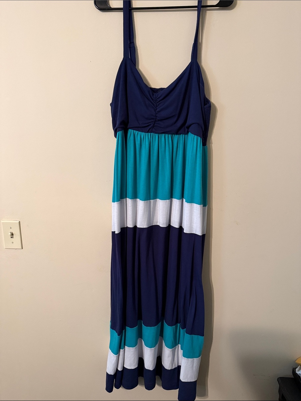 torrid Navy, Teal & White Striped Sleeveless Maxi Dress